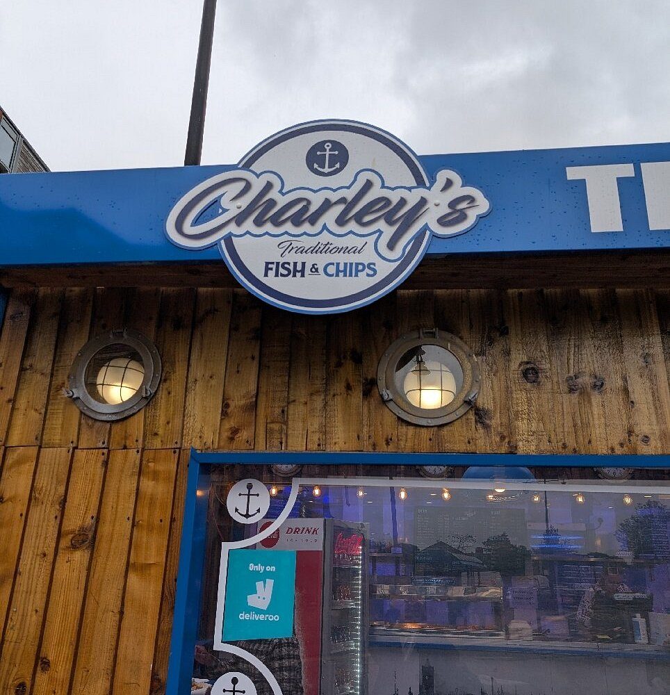 Charley's chip shop at Mermaid Quay, Cardiff Bay