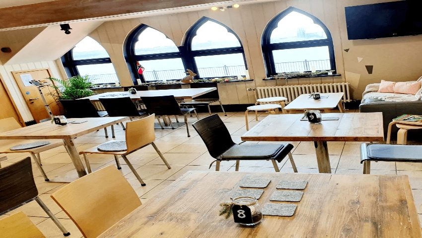 the Norwegian Church Café, the white timber 1868 Scandinavian sailors' church in Cardiff Bay
