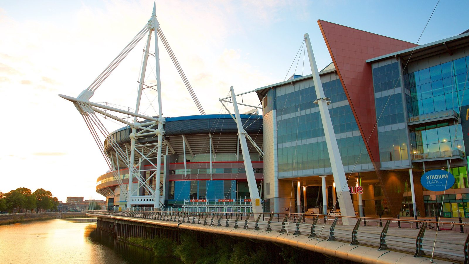 The pitch and stands seen from the tunnel on a Principality Stadium Tour, Cardiff